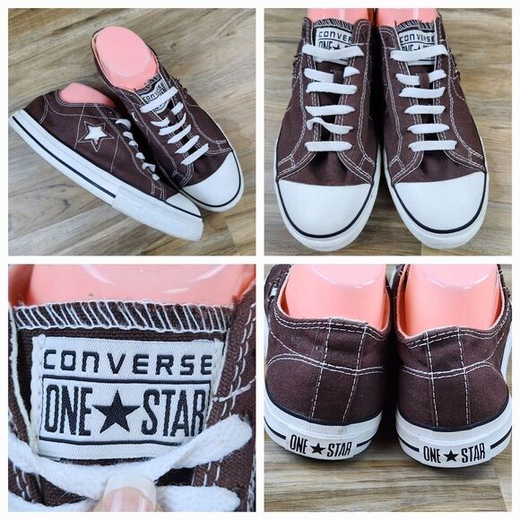 💜Converse One Star Brown Slip-On Low Top Sneakers Size 10 - Picture 9 of 12